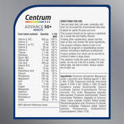 Supplement facts and health benefit statements.