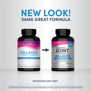 NeoCell Joint Complex 120 capsules bottle with Type 2 Collagen and Hyaluronic Acid supplement. Old & new packaging.