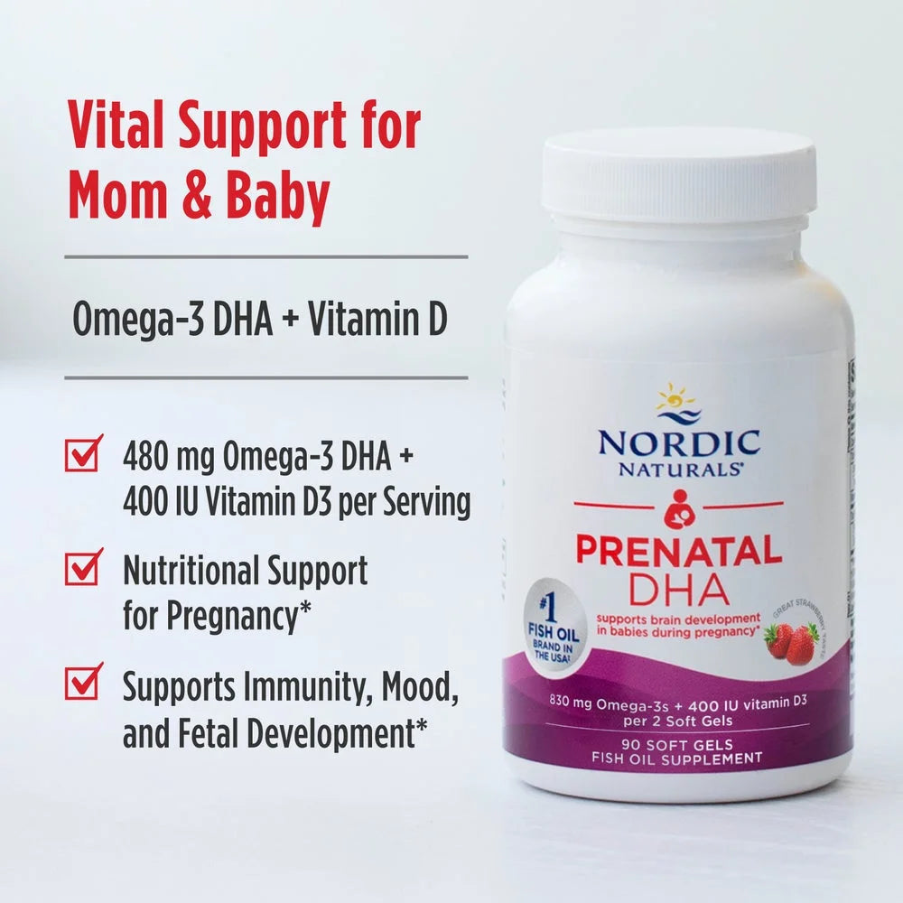 Nordic Naturals Prenatale DHA - 830mg Omega-3 & Vitamine D3 Softgels
