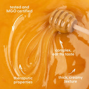 Supplement facts & ingredients image: Pure Gold Manuka honey ingredients label jar 500g