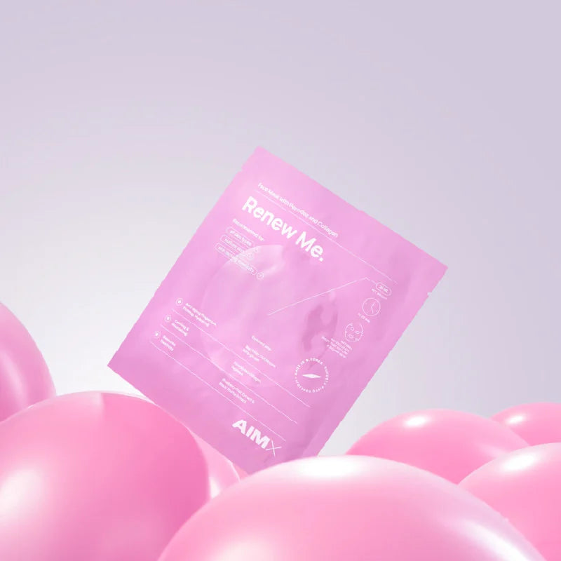 AIMX Renew Me – 25ml x 5 Bio-Cellulose Face Masks with Peptides & Collagen