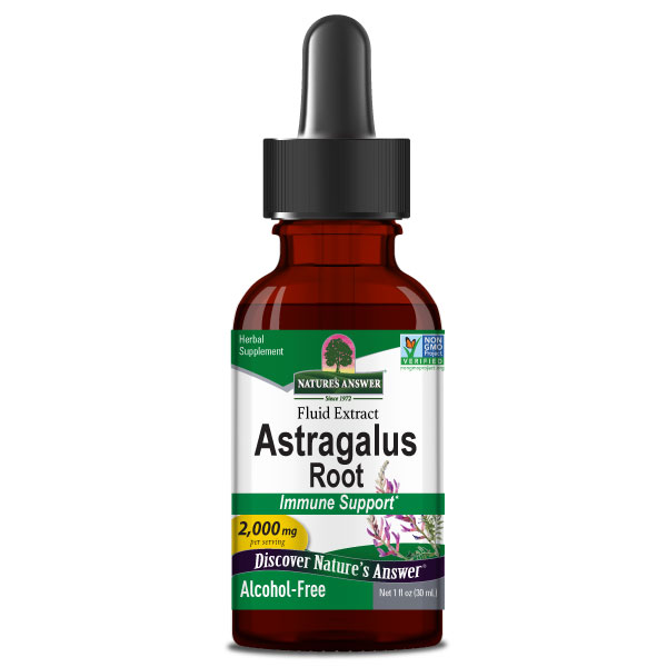 Nature's Answer Alcohol-Free Astragalus Root Extract 30ml liquid herbal supplement front label