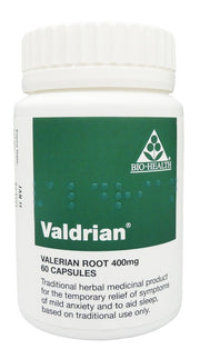 BIO-HEALTH Organic Valdrian Valerian Root 400mg 60caps