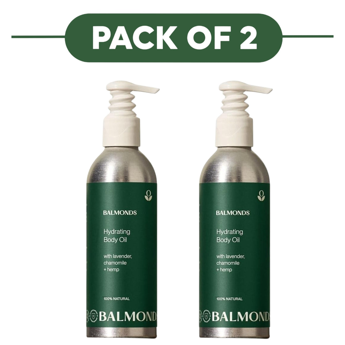 Balmonds Hydrating Body Oil Lavender Chamomile Hemp 200ml Pack of 2