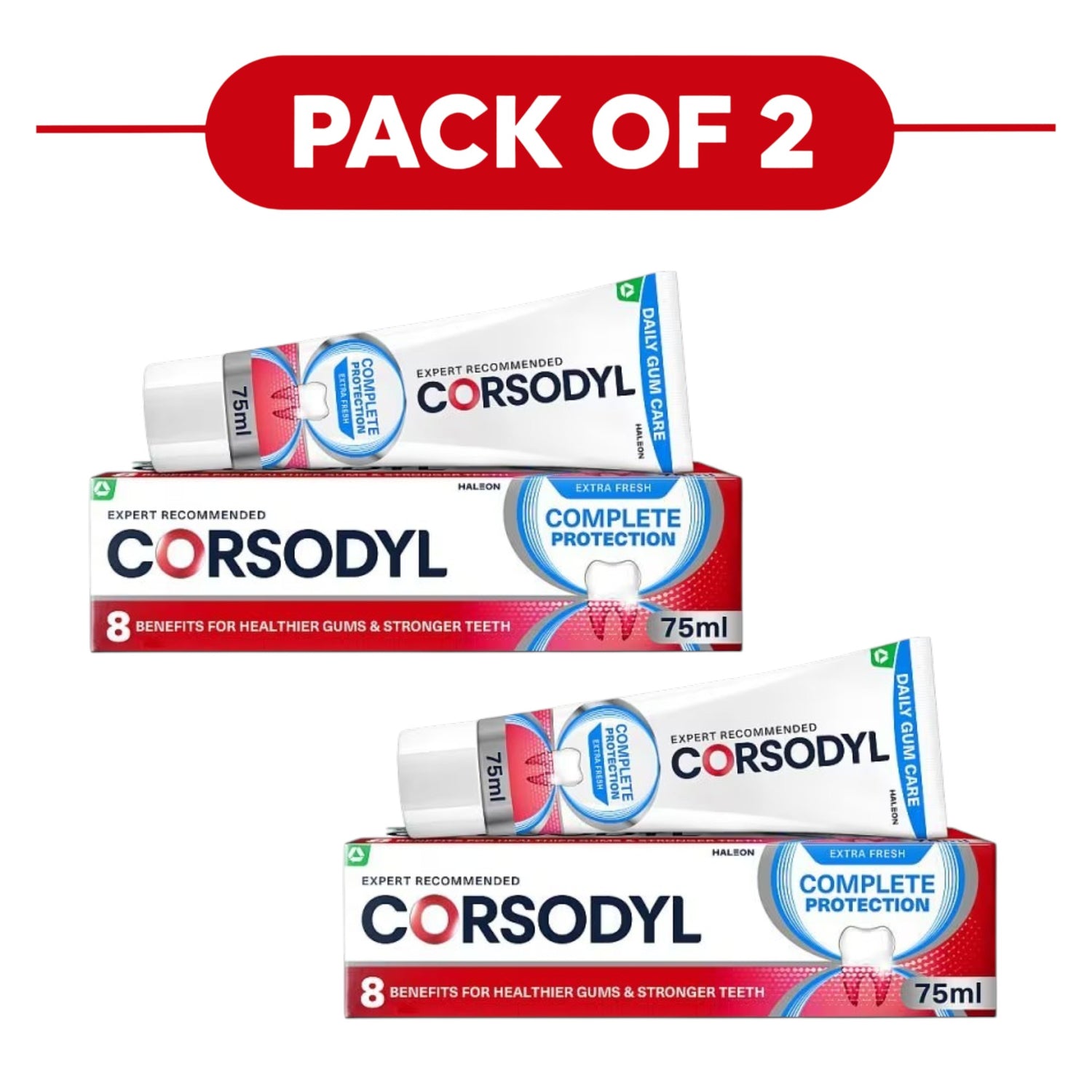 Corsodyl Daily Gum Care Complete Protection Toothpaste 75ml Pack of 2