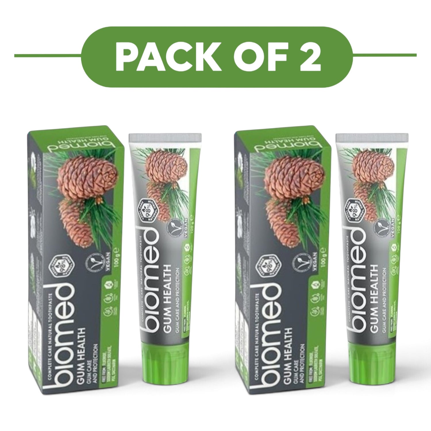 BIOMED Kruidenmunt Tandpasta - 98% Natuurlijk met Essentiële Oliën - 100g