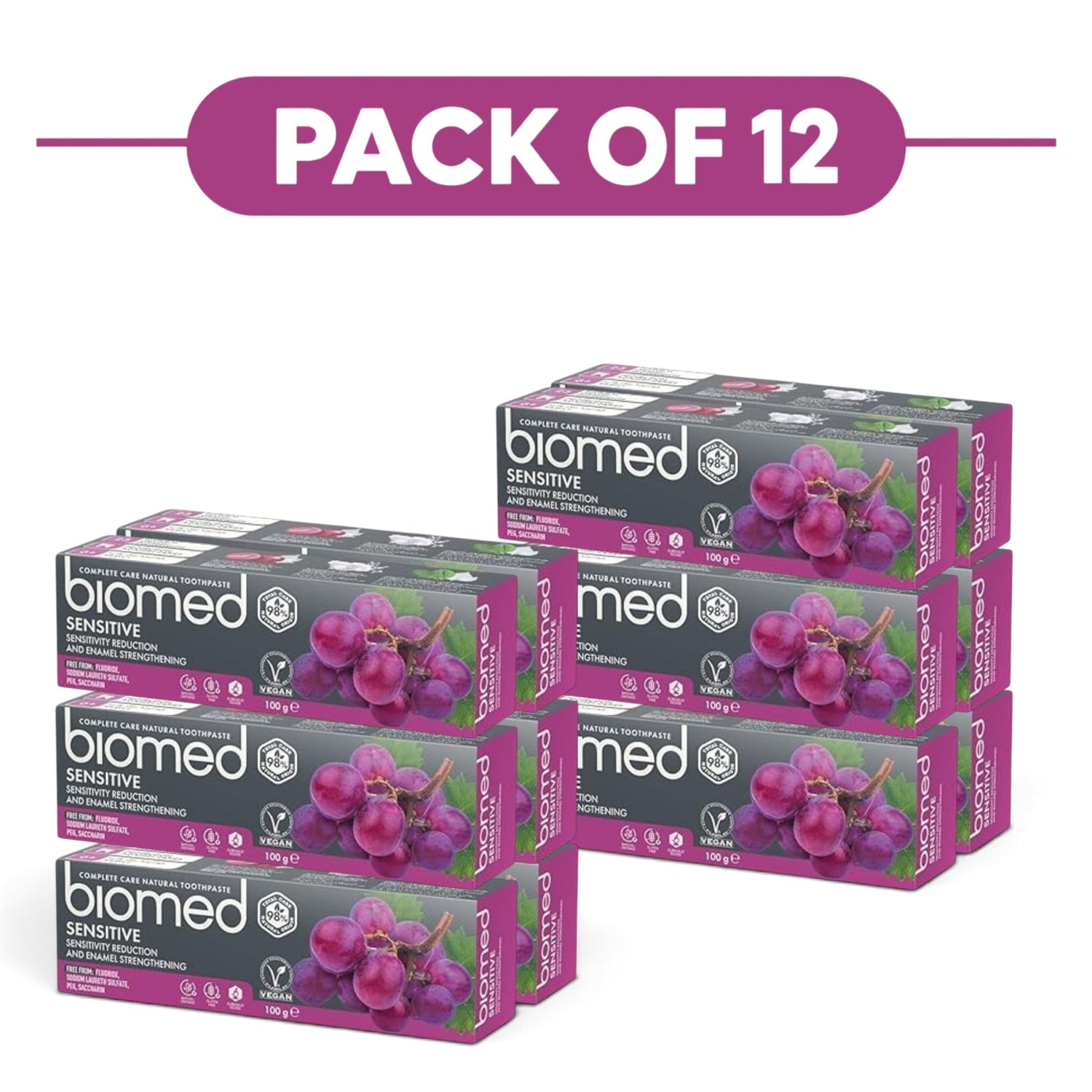 Biomed Sensitive Natural Toothpaste Red Grape Seed Extract 100g Pack of 6
