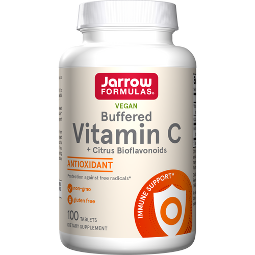 Front Image: Jarrow Formulas Buffered Vitamin C 750mg tablets 100 count front packaging bottle