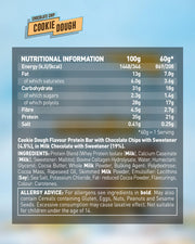Grenade Chocolate Chip Cookie Dough High Protein Low Sugar Bar 12 x 60g