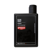 Front image: Uppercut Deluxe Clear Scalp Shampoo 240ml bottle fresh woods pepper fragrance packaging