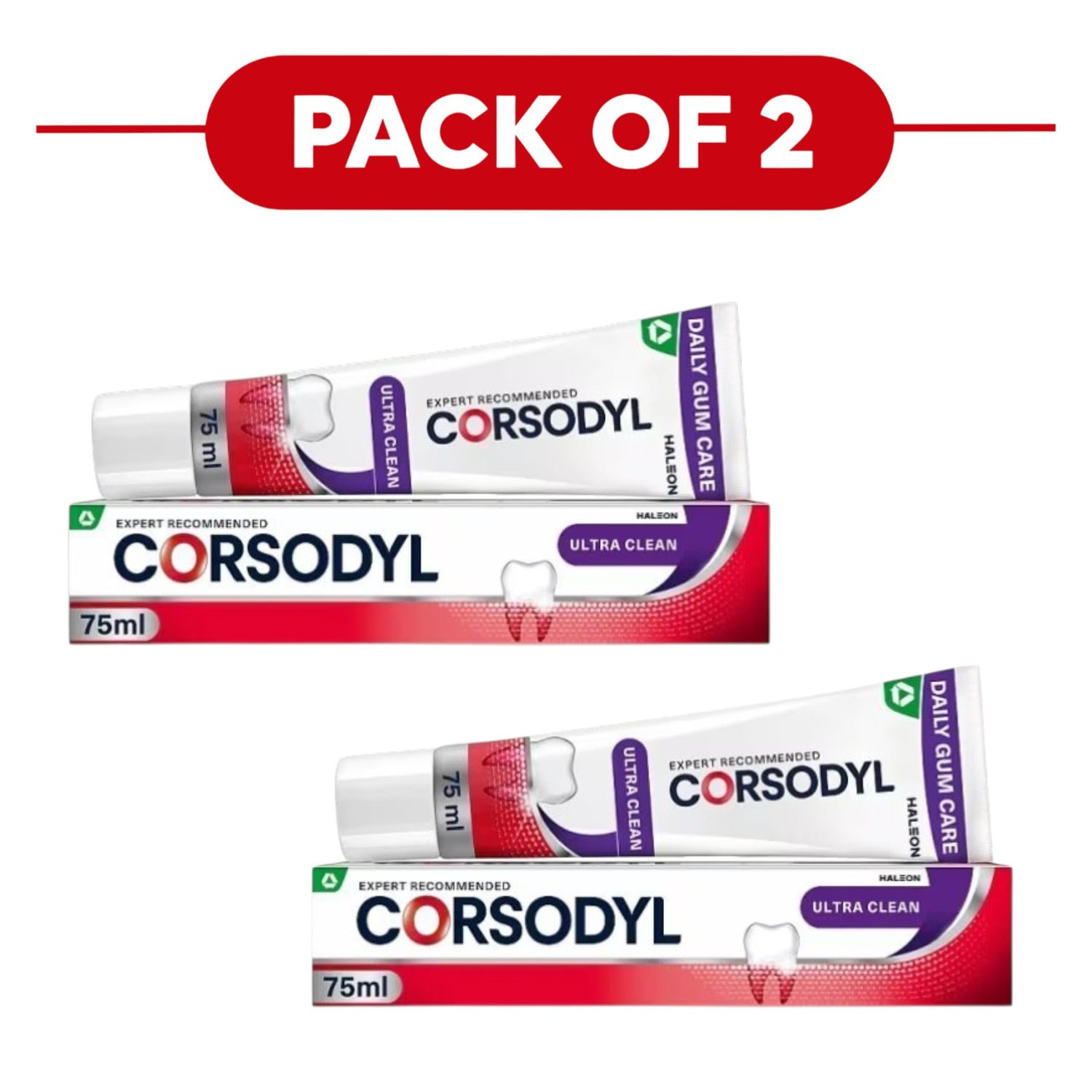 Corsodyl Daily Gum Care Ultra Clean Toothpaste 75ml Pack of 2
