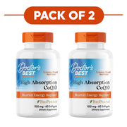 Doctor's Best High Absorption CoQ10 100mg BioPerine 60 Softgels Pack of 2