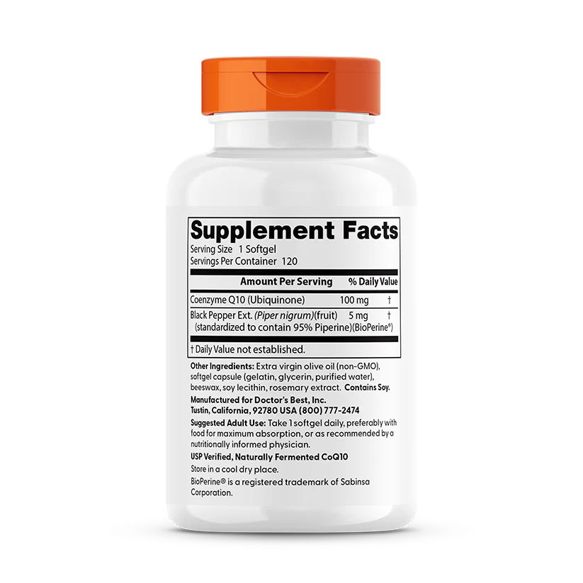 Doctor's Best High Absorption CoQ10 with BioPerine® – 100mg, 120 Softgels