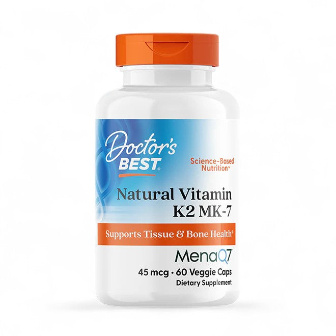 Doctor's Best Natural Vitamin K2 MK-7 – 45mcg, 60 - 180 Veggie Capsules