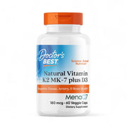 Doctor's Best Natural Vitamin K2 MK-7 plus D3 – 180mcg, 60 Veggie Capsules