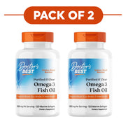 Doctor's Best Purified & Clear Omega 3 Fish Oil 120 Marine Softgels Pack of 2