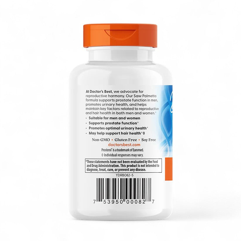 Doctor's Best Saw Palmetto Standardized Extract – 320mg, 60 - 180 Softgels
