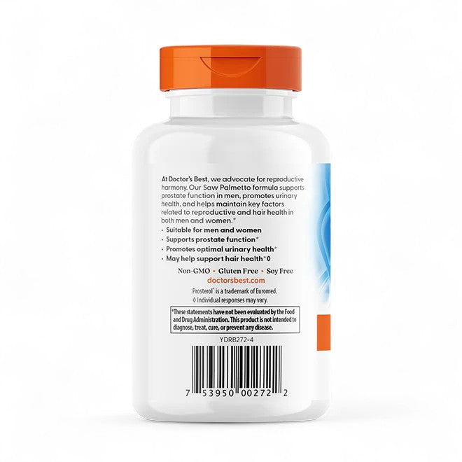 Doctor's Best Saw Palmetto Standardized Extract – 320mg, 60 - 180 Softgels