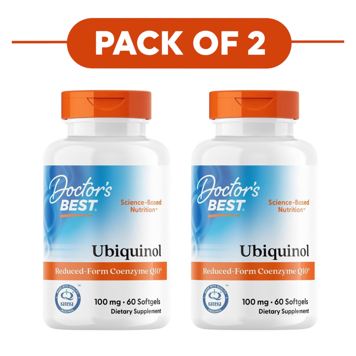 Doctor's Best Ubiquinol CoQ10 100mg 60 Softgels Pack of 2