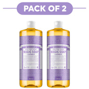 Dr. Bronner's Lavender 18-in-1 Pure-Castile Liquid Soap 945ml Pack of 2