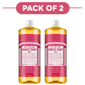 Dr. Bronner's Rose 18-in-1 Pure-Castile Liquid Soap 945ml Pack of 2