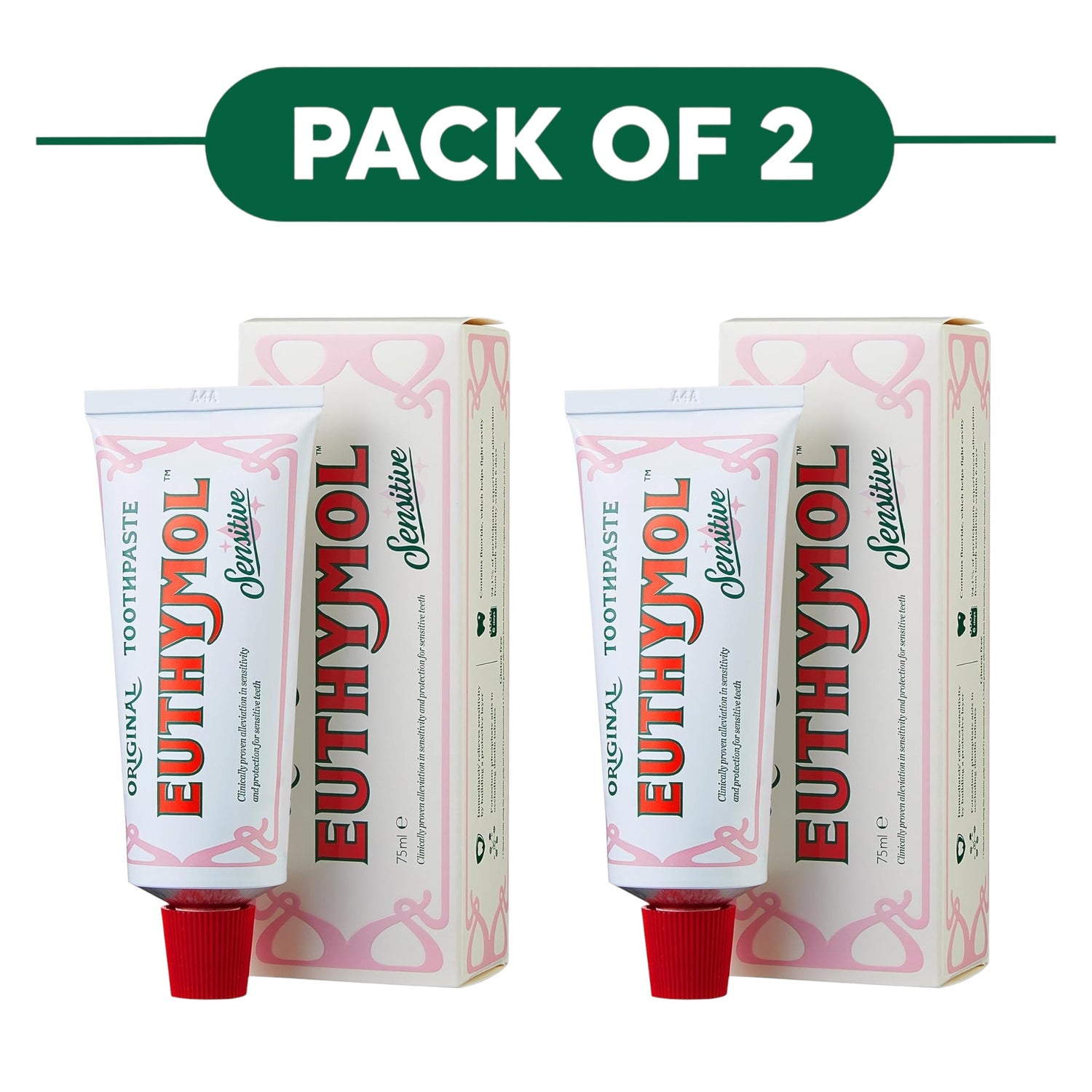Euthymol Sensitive Fluoride Toothpaste 75ml Pack of 2