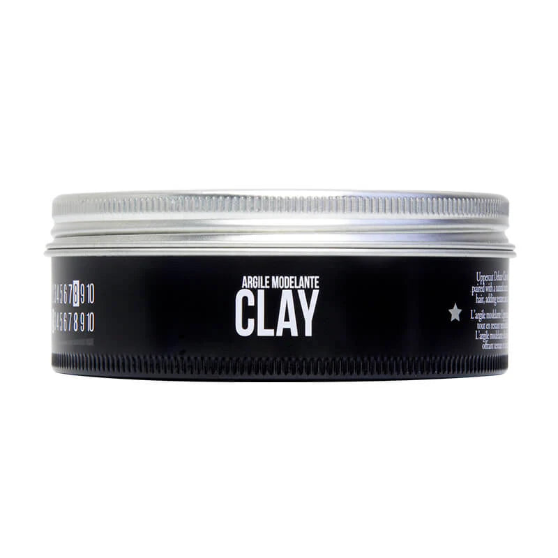 Side image: Uppercut Deluxe Clay Hair Pomade 70g jar matte finish styling clay packaging