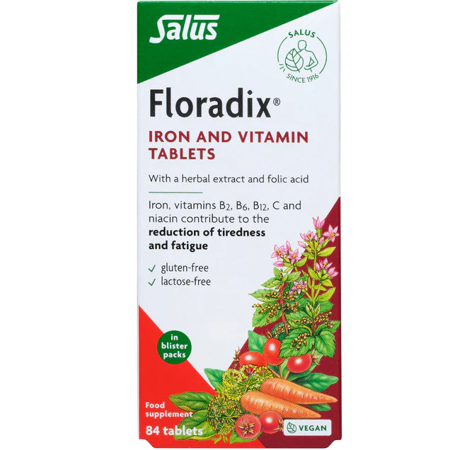 Floradix Vegan Iron Supplement Twin Pack - 84 Tablets