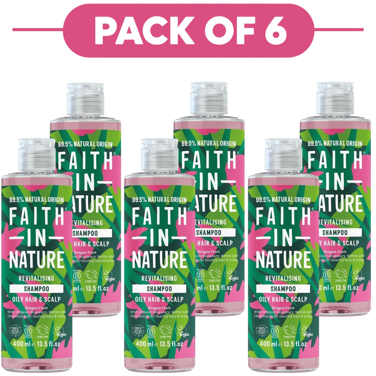 Faith In Nature Dragon Fruit Revitalising Shampoo 400ml Pack of 6
