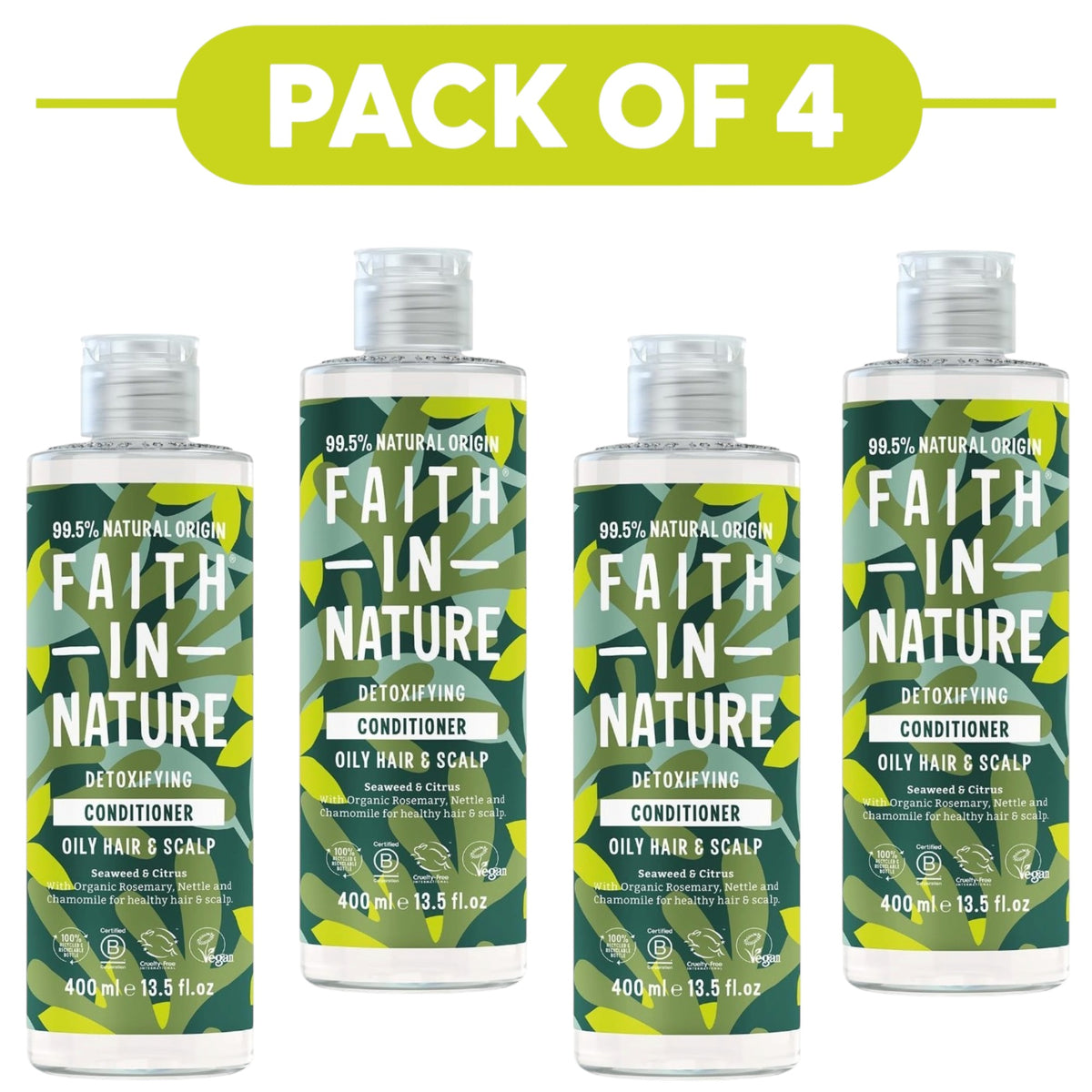 Faith In Nature Seaweed & Citrus Detoxifying Conditioner 400ml Pack of 4