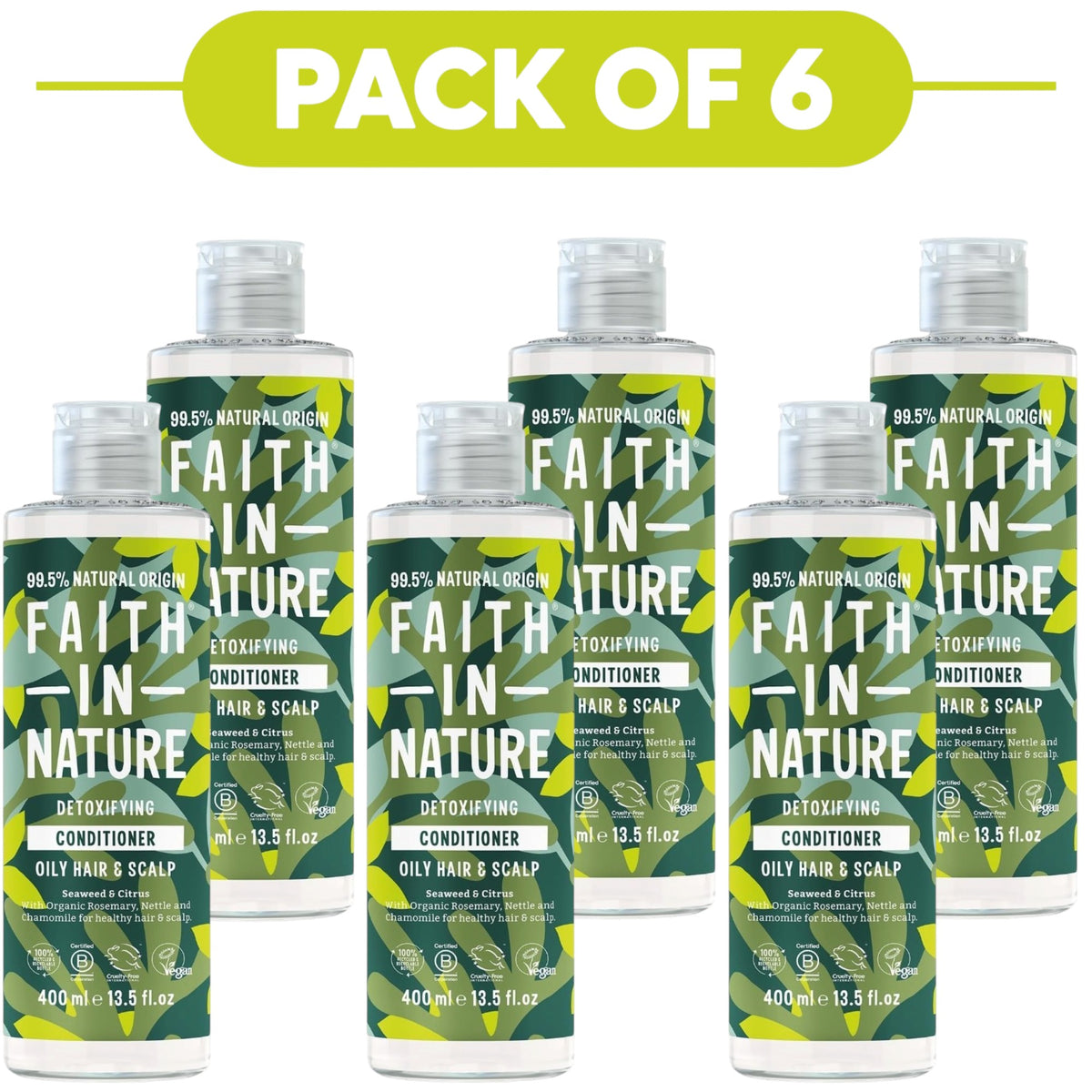 Faith In Nature Seaweed & Citrus Detoxifying Conditioner 400ml Pack of 6