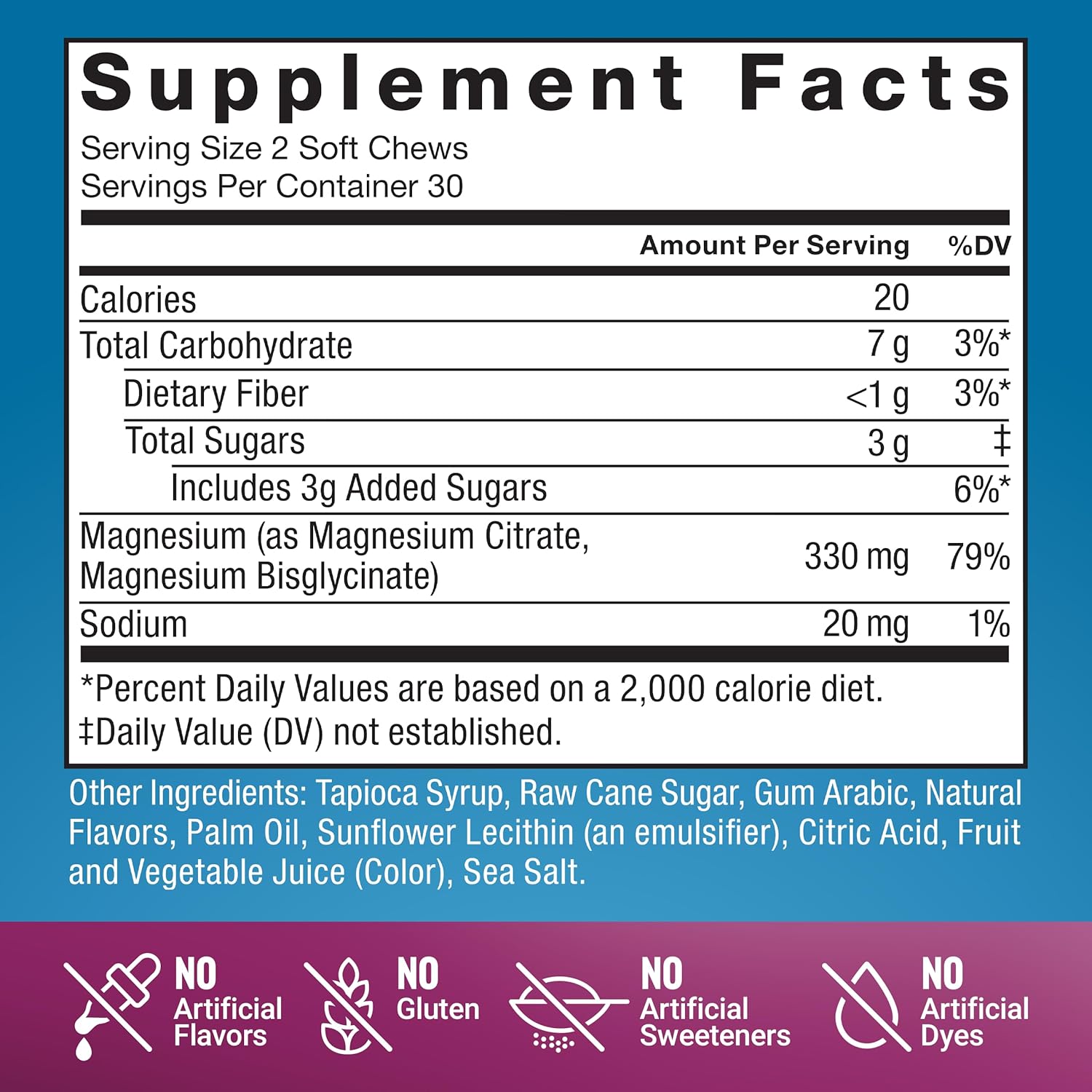 Force Factor Ultimate Magnesium Soft Chews – Mixed Berry (60 Count)