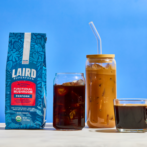 How to use: Laird Superfood Peruvian dark roast mushroom coffee 340g brewing instructions 