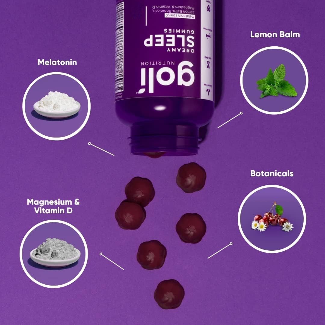 Goli Dreamy Sleep Gummies ingredient label 30 gummies