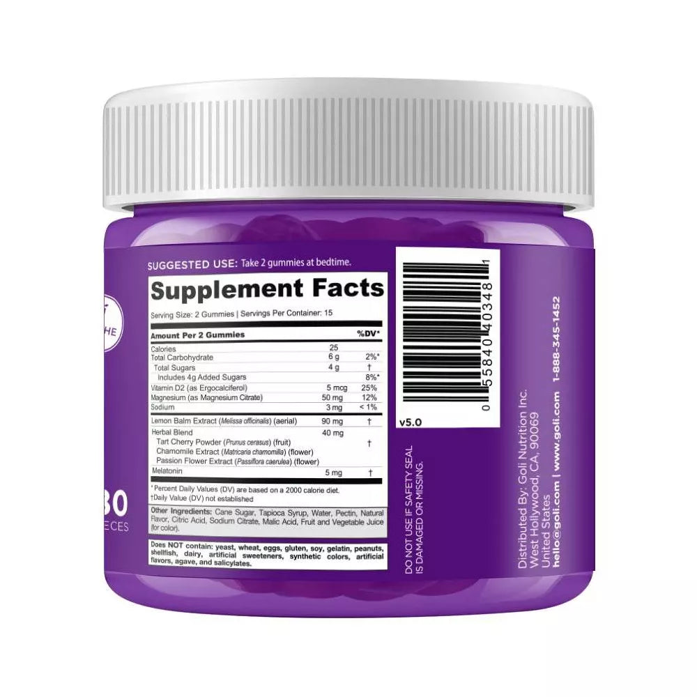 Barcode Image: Goli Nutrition Dreamy Sleep Gummies barcode packaging 30 count