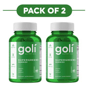 Goli Nutrition Supergreens Gummies 60 Count Pack of 2