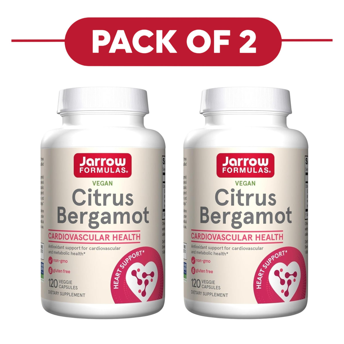 Jarrow Formulas Citrus Bergamot 120 Veggie Capsules Pack of 2