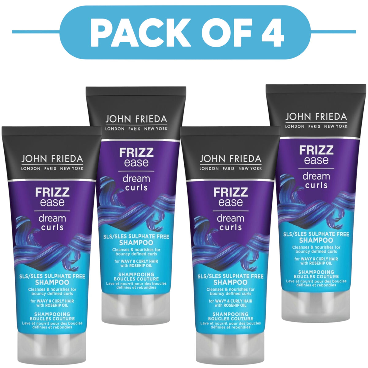 John Frieda Frizz Ease Dream Curls Sulphate Free Shampoo 75ml Pack of 4