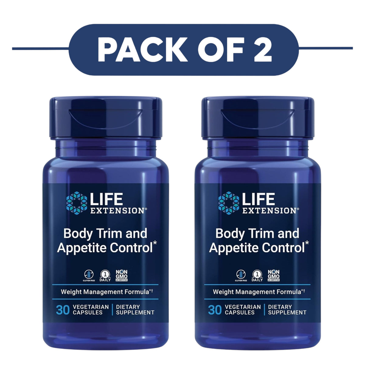Life Extension Body Trim Appetite Control 30 Vegetarian Capsules Pack of 2