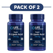 Life Extension Super R-Lipoic Acid 240mg 60 Veg Caps Pack of 2