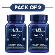 Life Extension Taurine 1000mg 90 Vegetarian Capsules Pack of 2