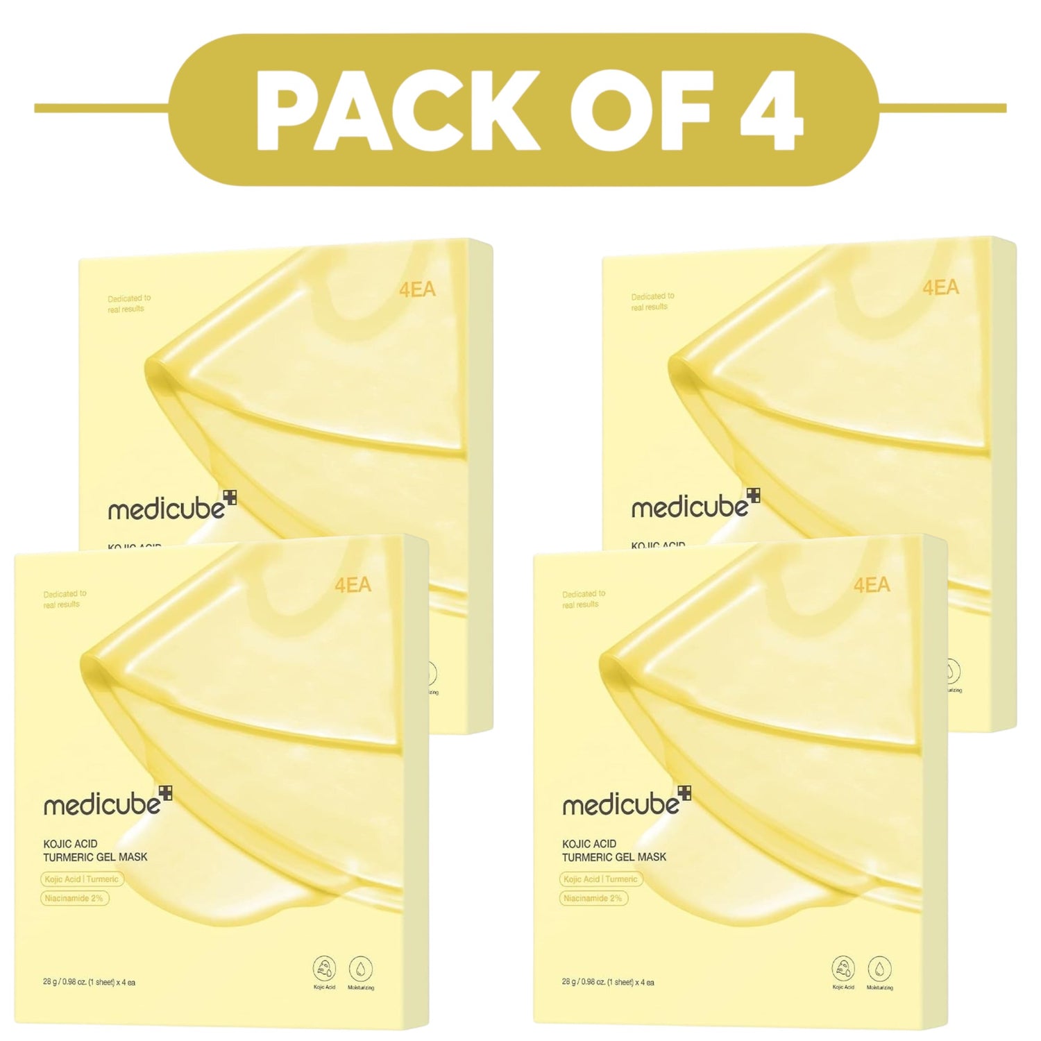Medicube Kojic Acid Turmeric Gel Mask 4 Sheet Pack of 4