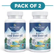 Nordic Naturals Arctic Cod Liver Oil Omega-3 Lemon 90 Soft Gels Pack of 2