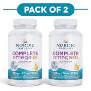 Nordic Naturals Complete Omega-D3 565mg Lemon 120 Soft Gels Pack of 2
