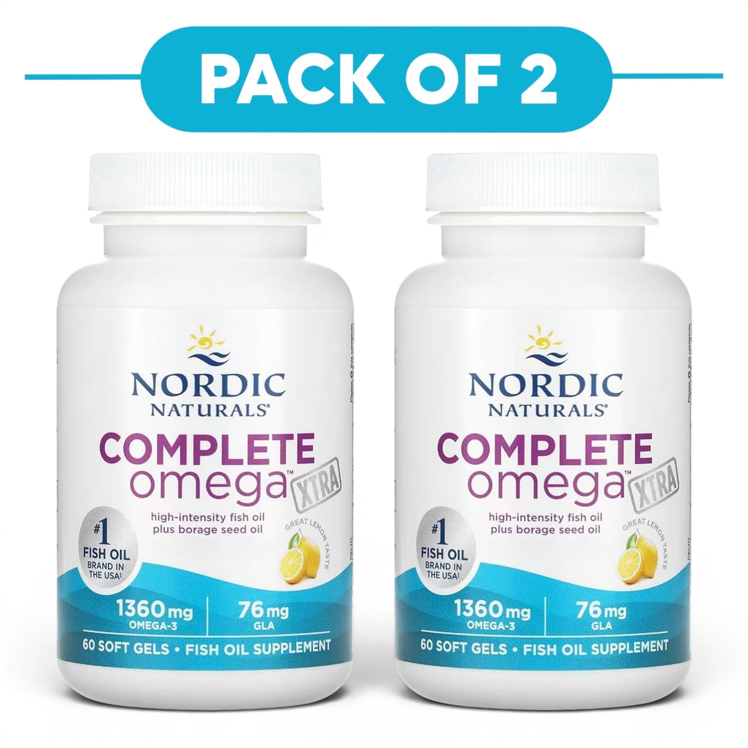 Nordic Naturals Complete Omega Xtra 60 Soft Gels Pack of 2