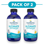 Nordic Naturals Ultimate Omega 2840mg Lemon Liquid Fish Oil 237ml Pack of 2