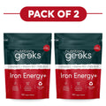 Nutrition Geeks Iron Energy+ 120 Vegan Tablets Pack of 2