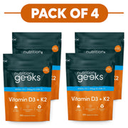 Nutrition Geeks Vitamin D3 + K2 365 Vegetarian Tablets Pack of 4