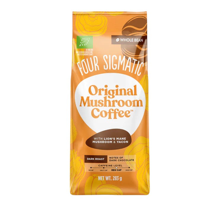 Four Sigmatic organic dark roast mushroom coffee whole beans 283g front packaging