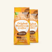 Four Sigmatic organic dark roast mushroom coffee whole beans 283g, 2 packs front packaging